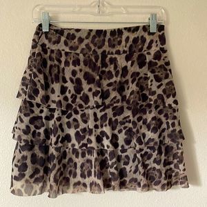 Animal Print and Layered Mini Skirt